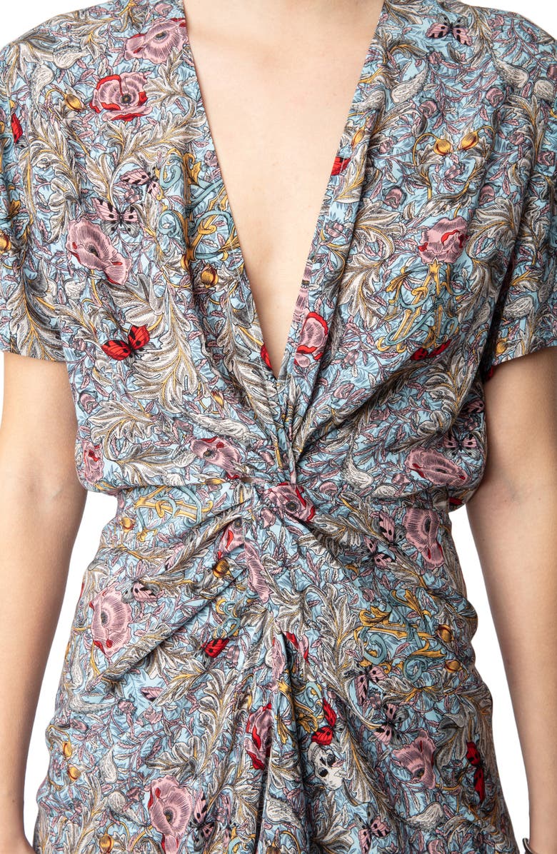 Zadig & Voltaire Rozom Twist Front Dress, Alternate, color, 