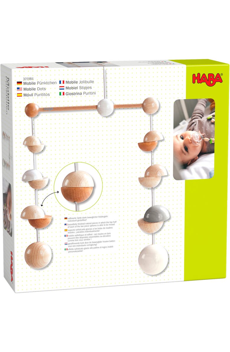 HABA Baby Mobile Dots - Natural Wooden Nursery Ceiling Decoration, Alternate, color, Multi