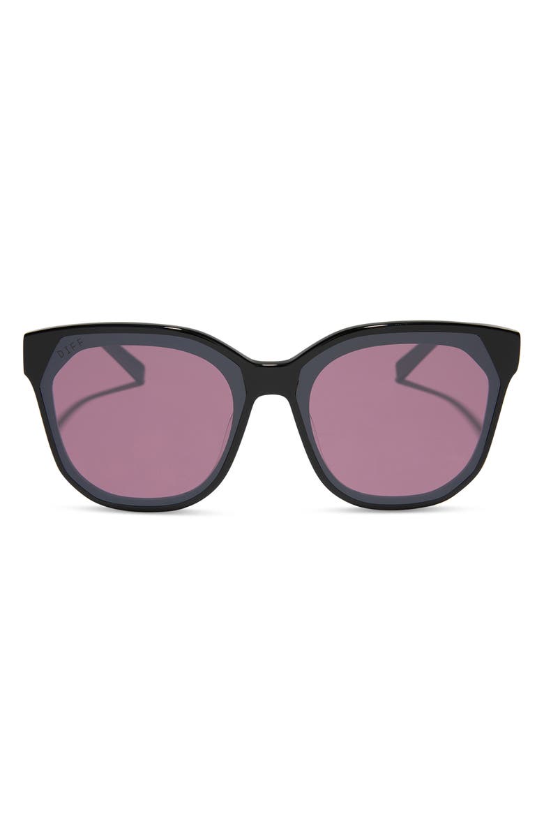 DIFF Gia 62mm Oversize Square Sunglasses, Main, color, Aubergine With Silver Flash