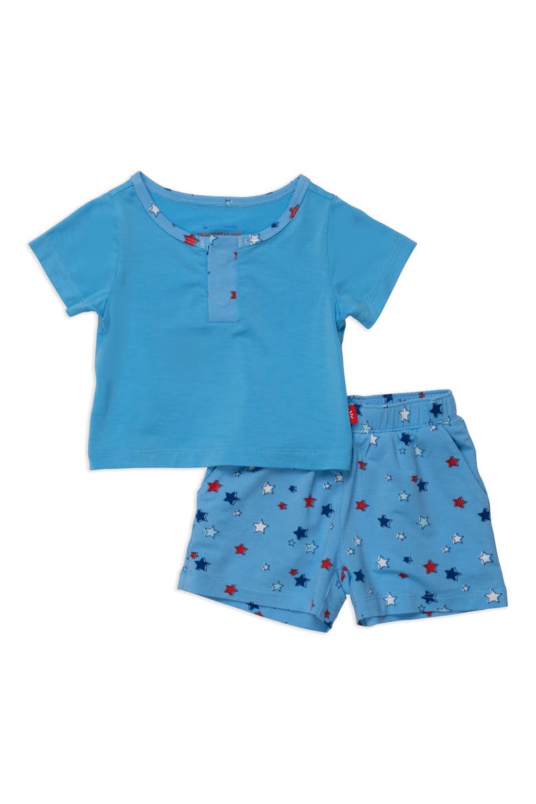 Red White & Bluetiful Magnetic Closure Tee & Shorts Set, Main, color, RED WHITE BLUET