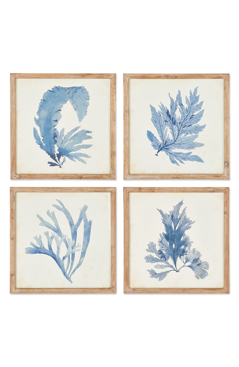 Napa Home & Garden Framed Coral Watercolor Prints Set of 4, Main, color, Blue