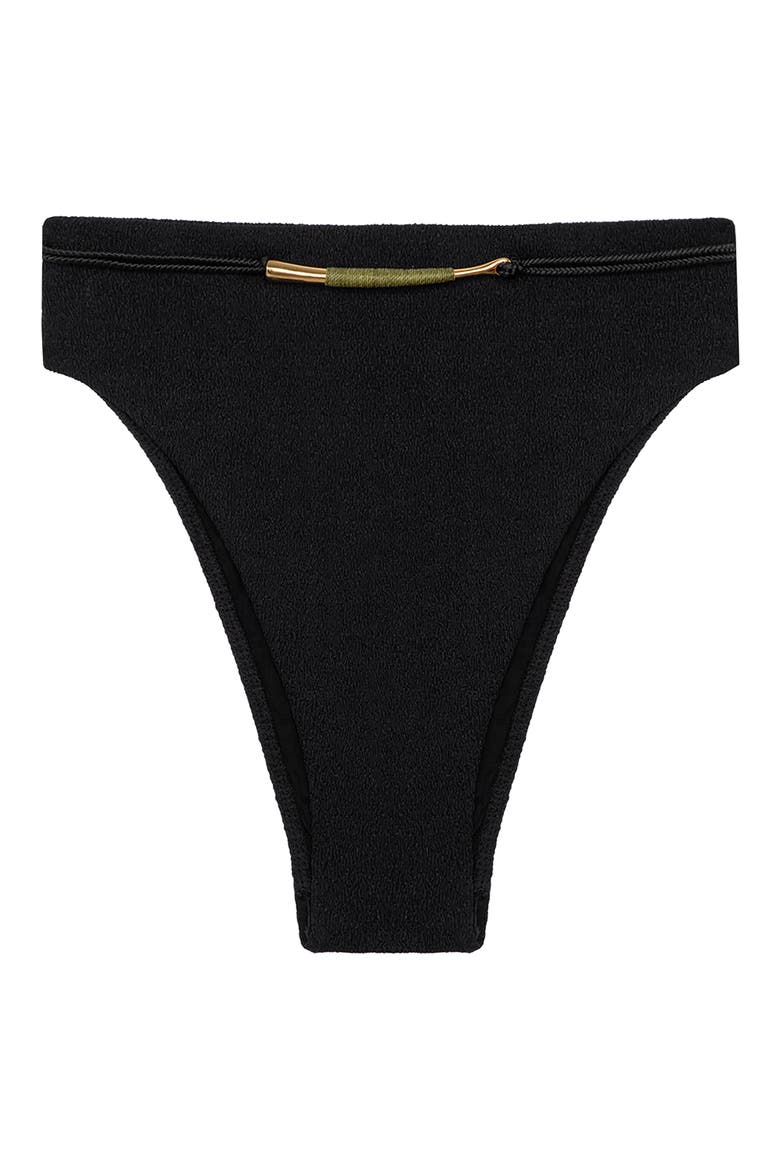 Mabel Gigi High Waist Bikini Bottoms, Alternate, color, BLACK