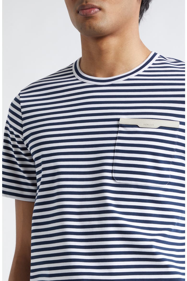 Stripe Stretch Cotton T-Shirt, Alternate, color, BLUE