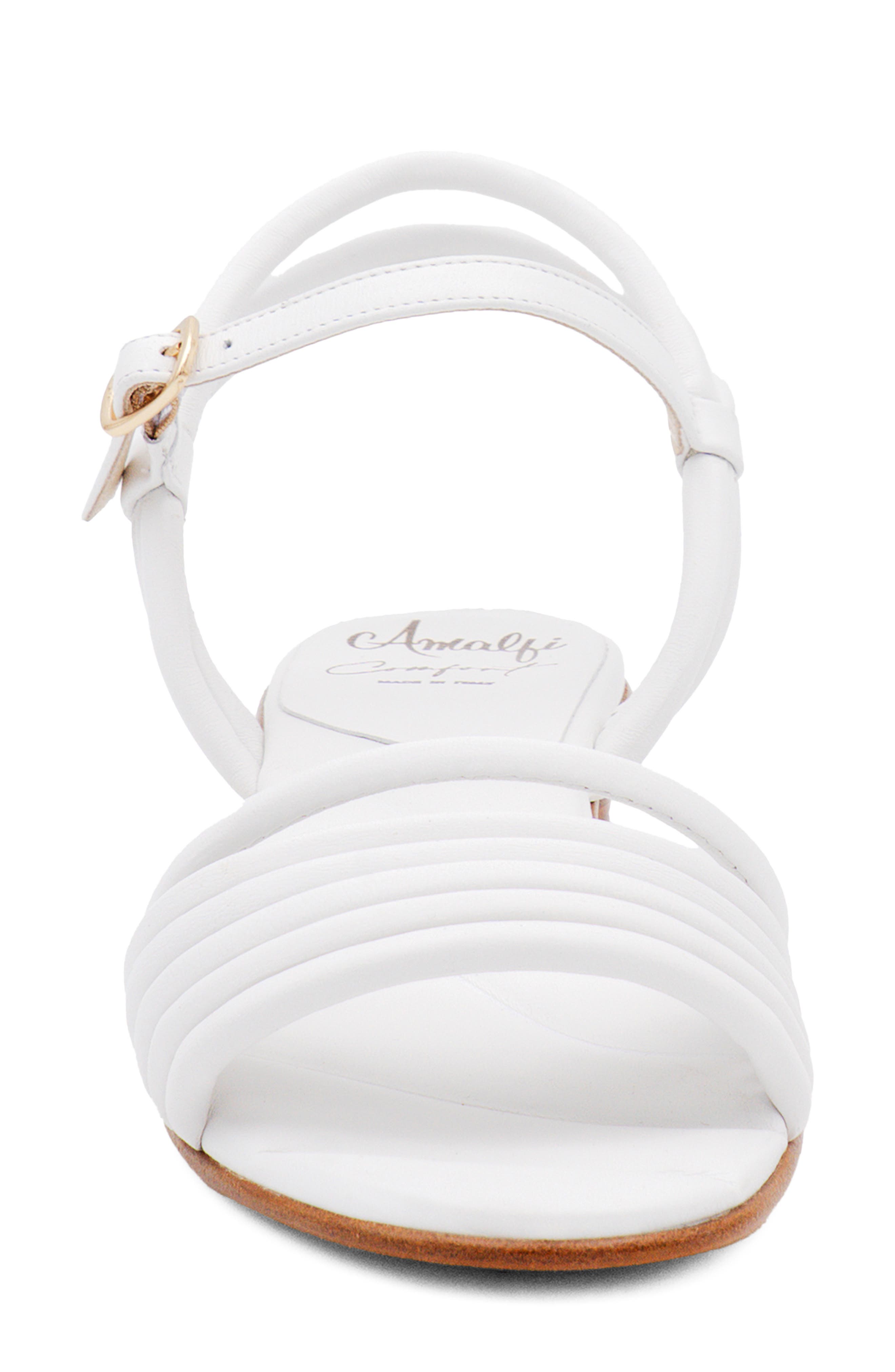 Amalfi by Rangoni Barocco Ankle Strap Sandal, Alternate, color, White Parmasoft