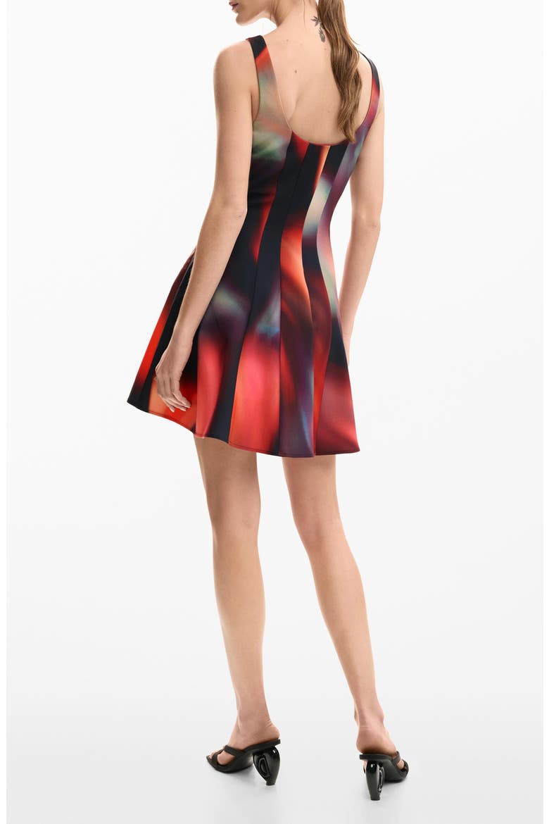 Sleeveless Fit & Flare Minidress, Alternate, color, BLACK