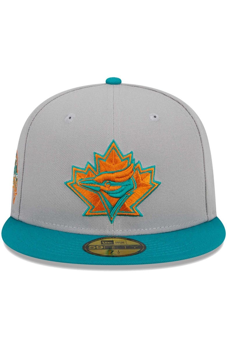 New Era Men's New Era Gray/Teal Toronto Blue Jays  59FIFTY Fitted Hat, Alternate, color, 