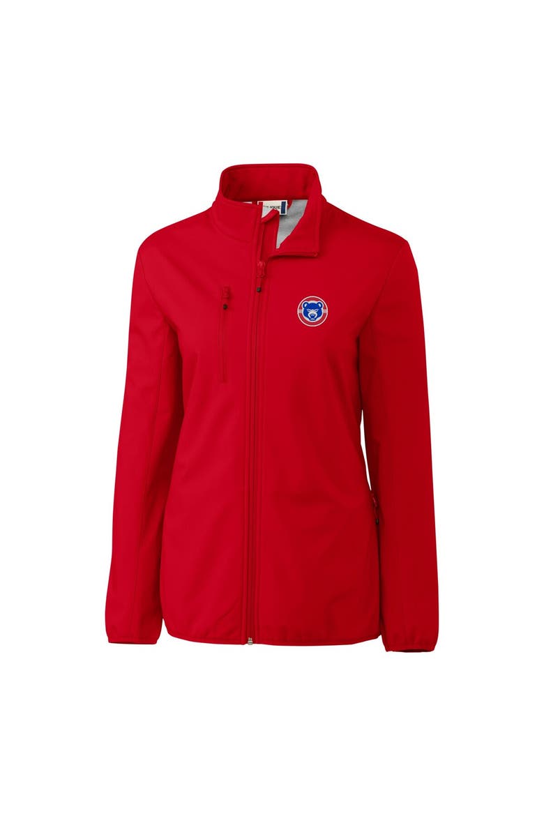 Women's Cutter & Buck  Red South Bend Cubs Clique Trail Stretch Softshell Full-Zip Jacket, Alternate, color, Red