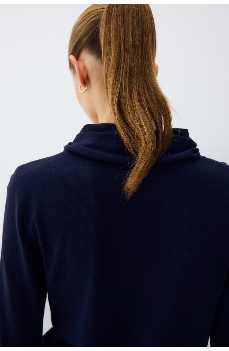 H&M Scarf-collar Jumper, Alternate, color, Navy Blue