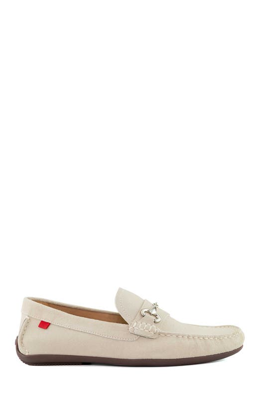 Marc Joseph New York Wall Street Leather Buckle Loafer, Alternate, color, Off White Suede