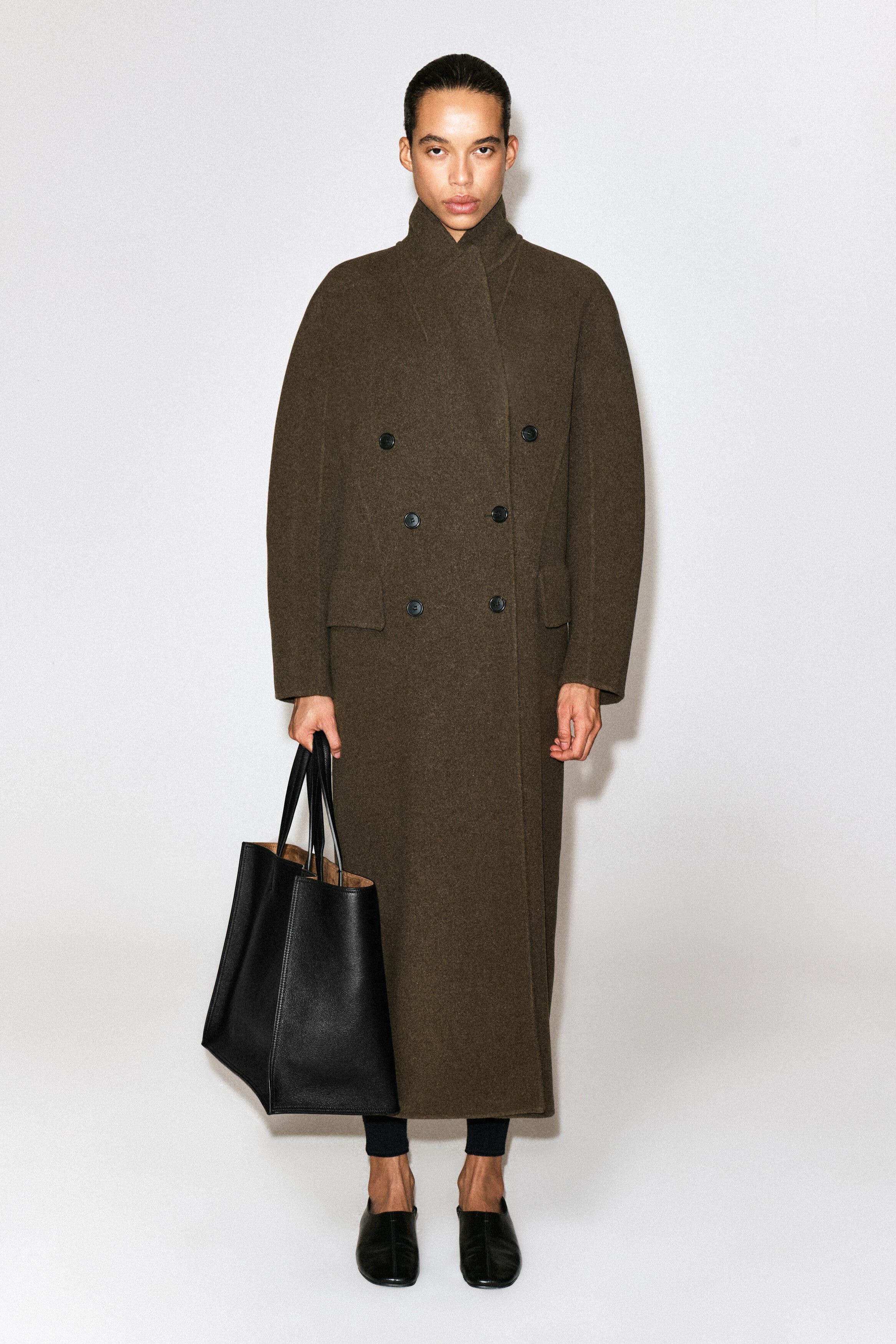 Journée Tote Bag - Leather, Alternate, color, BLACK