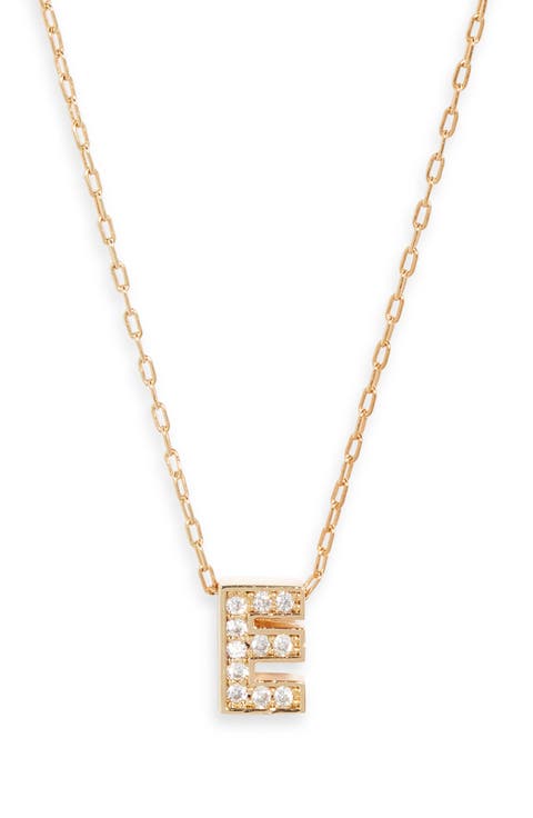 Pavé Cubic Zirconia Initial Necklace
