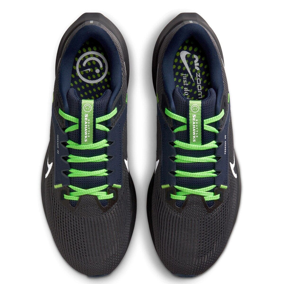 Nike Unisex Nike  Anthracite Seattle Seahawks Zoom Pegasus 40 Running Shoe, Alternate, color, 