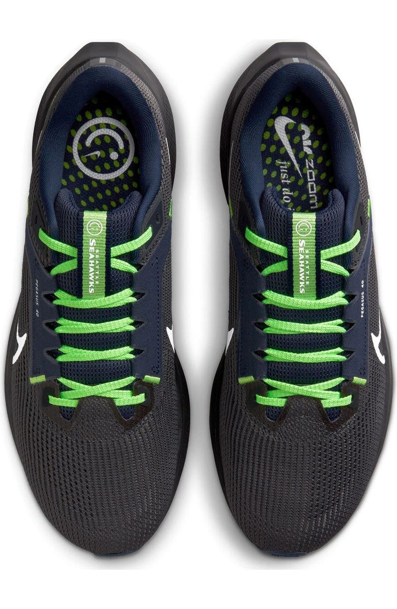Nike Unisex Nike Anthracite Seattle Seahawks Zoom Pegasus 40 Running Shoe, Alternate, color,