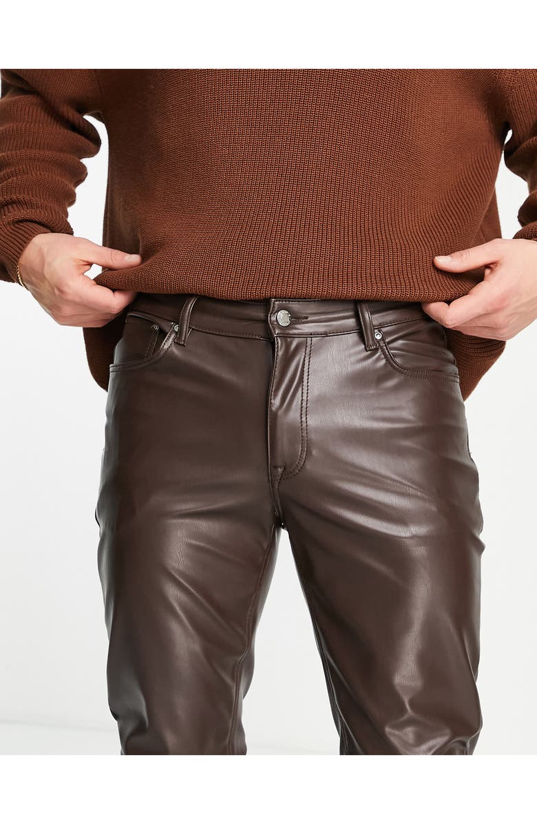 ASOS DESIGN Faux Leather Pants, Alternate, color, 