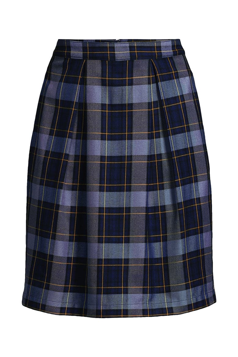 School Uniform  Plaid Skort Top of Knee, Alternate, color, Classic Navy Plaid