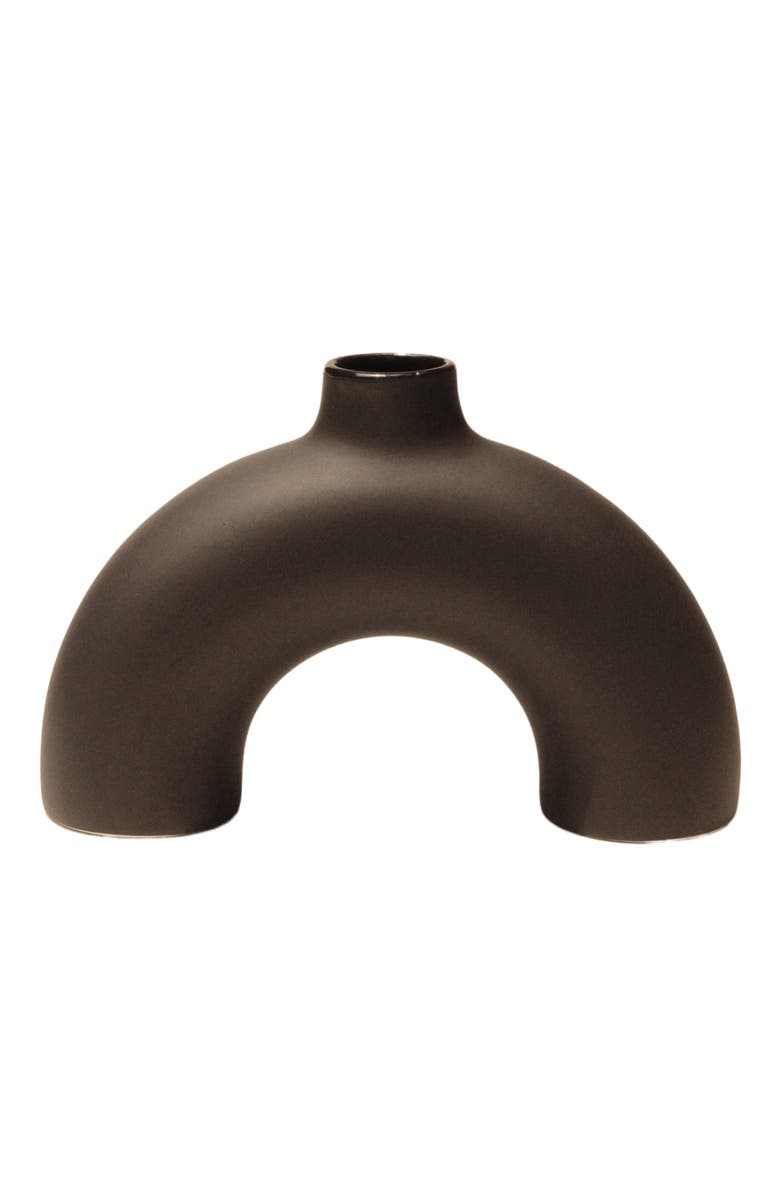 Osmos Studio Half Polo Vase, Main, color, Off Black