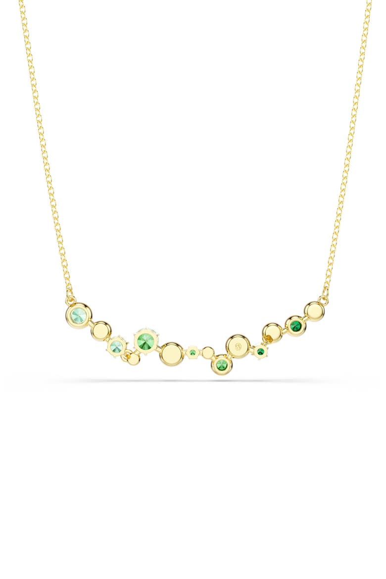 Constella Crystal & Zirconia Frontal Necklace, Alternate, color, GOLD/ GREEN