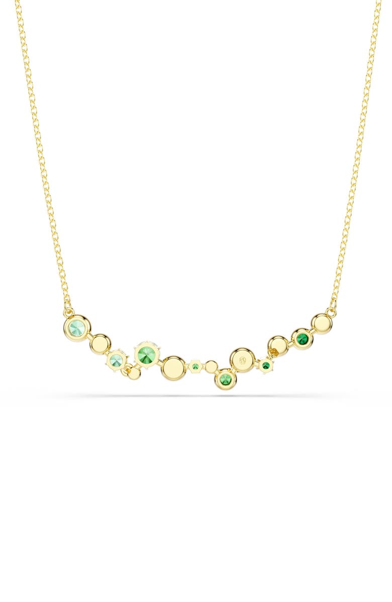 Swarovski Constella Crystal & Zirconia Frontal Necklace, Alternate, color, Gold/ Green