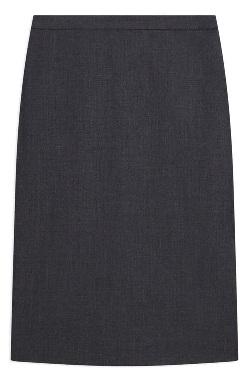 Theory Trace Slim Fit Stretch Wool Skirt In Charcoal Melange