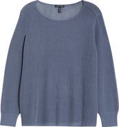 Eileen Fisher Organic Cotton & Silk Ballet Neck Sweater