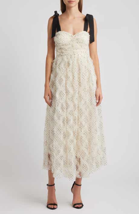 MOON RIVER Tulle Corset Bodice Midi Dress