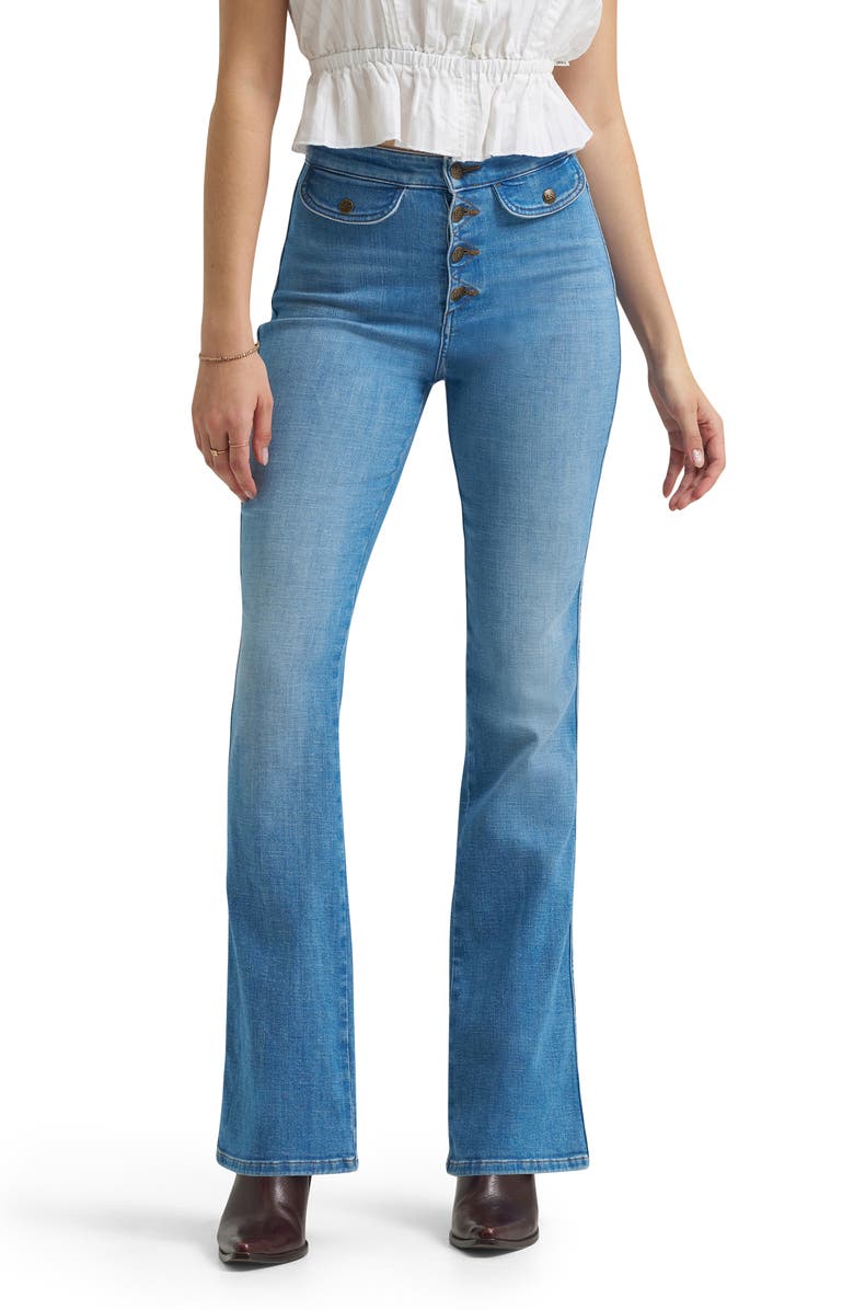 Lee Exposed Button High Waist Bootcut Jeans, Main, color, Not Your Type