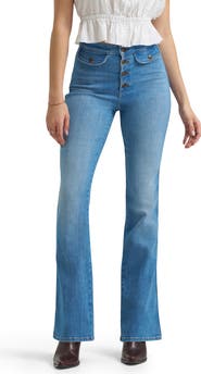 Lee Exposed Button High Waist Bootcut Jeans