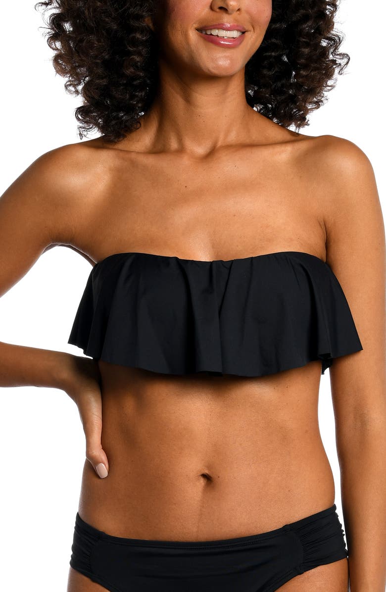 La Blanca Bandeau Ruffle Bikini Top, Alternate, color, 
