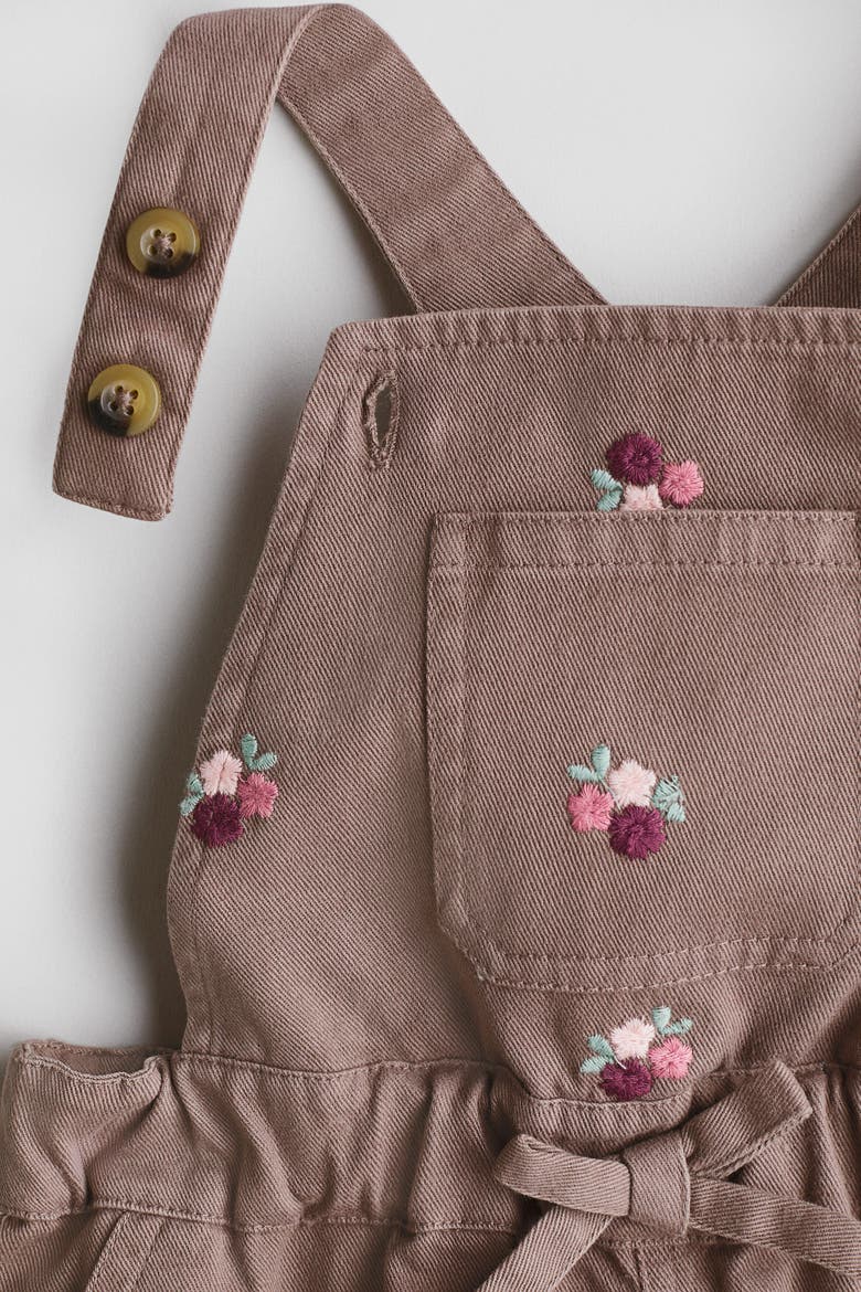 Overalls With Embroidered Details, Alternate, color, Light brown/floral