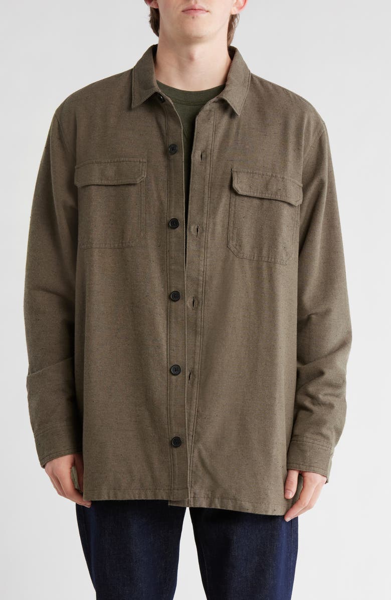 TravisMathew Halfway There Shirt Jacket, Main, color, Dark Olive