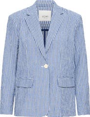 ICHI Check Print Blazer