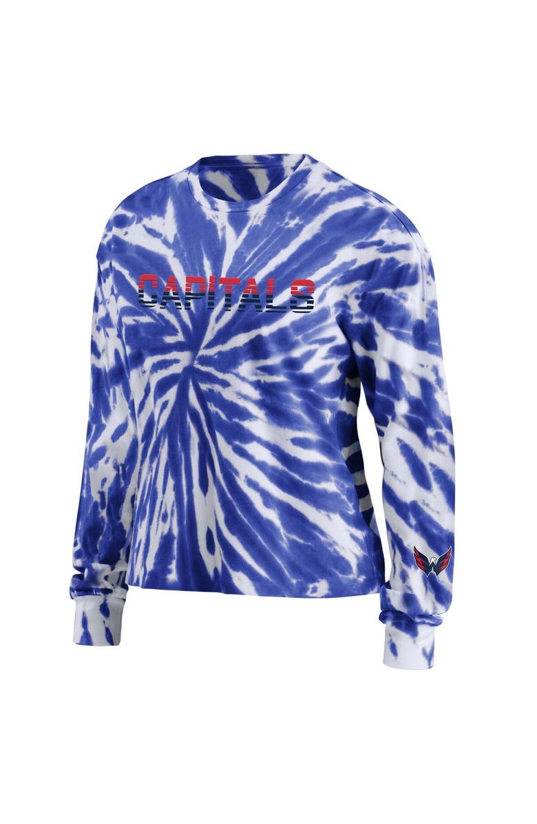 WEAR by Erin Andrews Women's WEAR by Erin Andrews Navy Washington Capitals Tie-Dye Long Sleeve T-Shirt, Alternate, color,