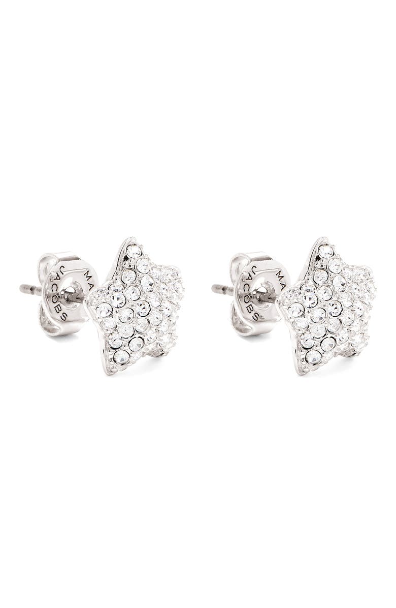 Marc Jacobs Star Pavé Stud Earrings, Alternate, color, Silver/ Crystal