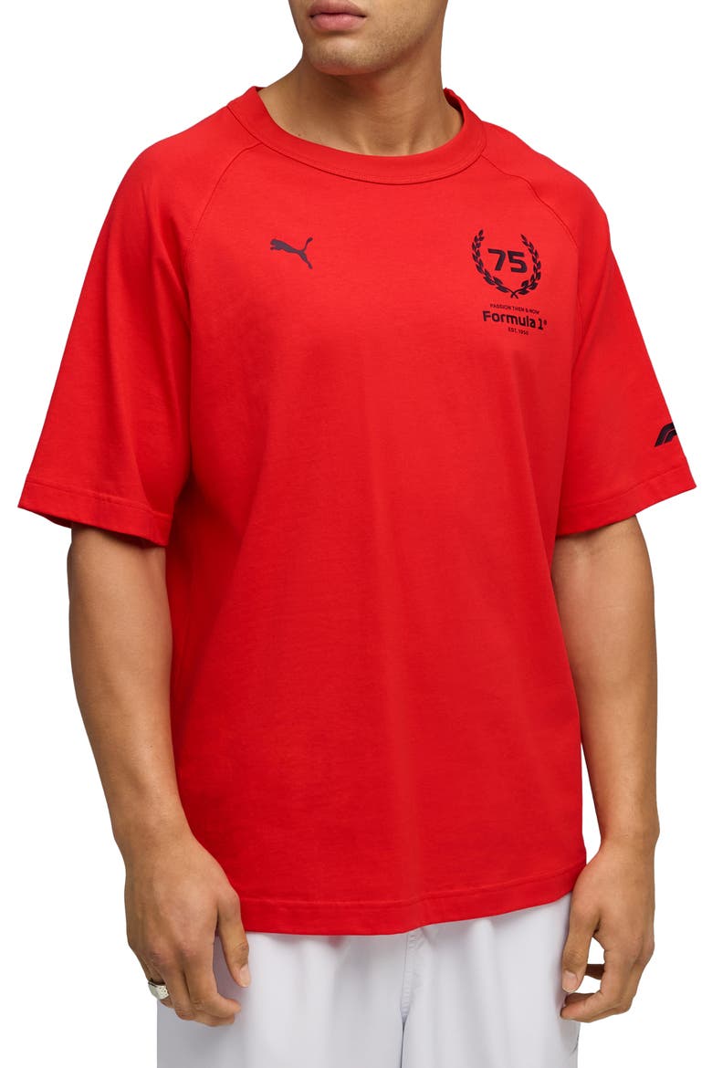 F1 75 Years Cotton Graphic T-Shirt, Main, color, POP RED