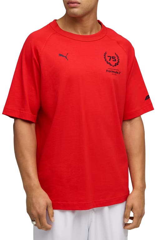Puma F1 75 Years Cotton Graphic T-shirt In Red