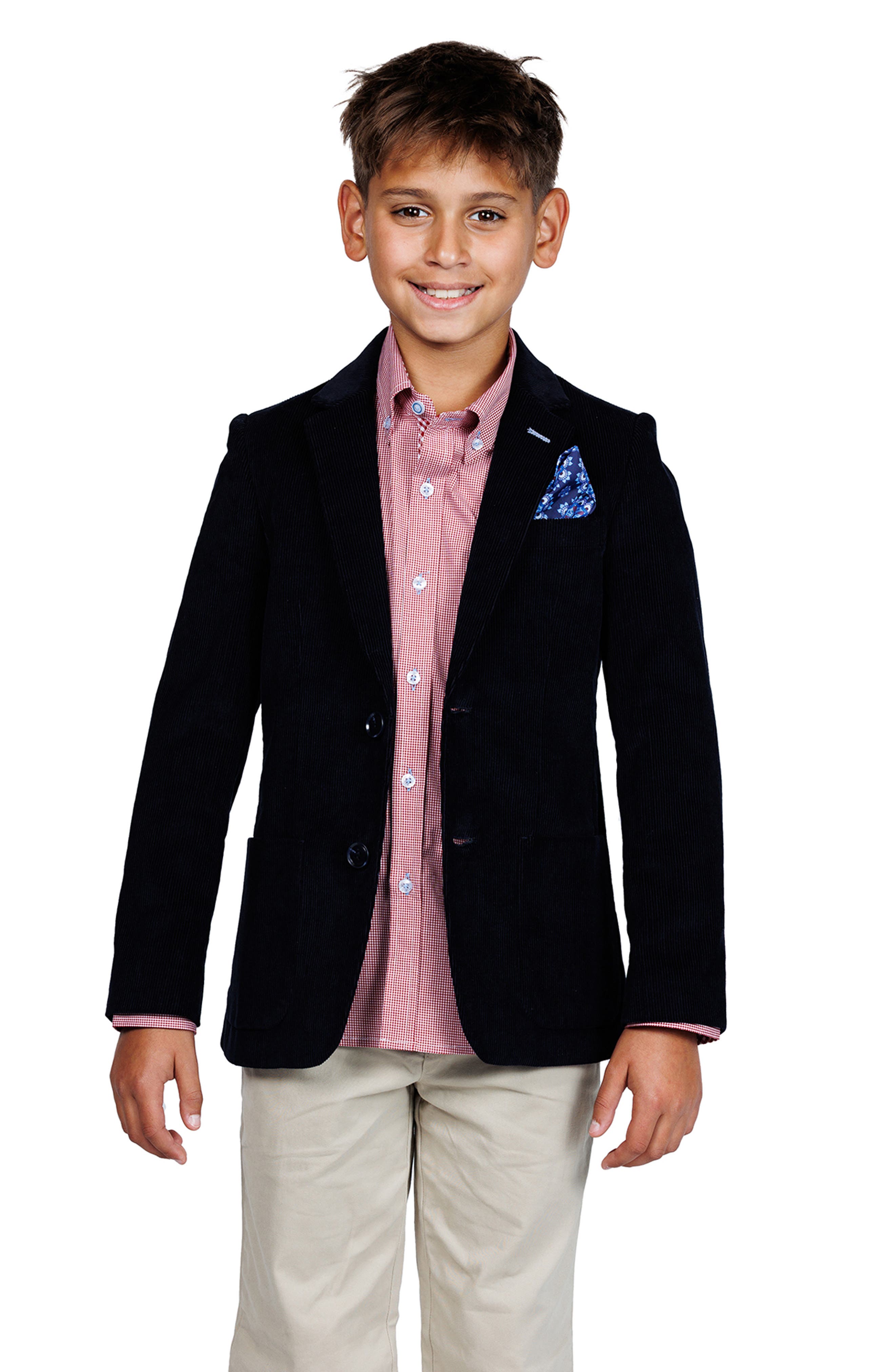 TailorByrd Kids' Solid Fine Wale Corduroy Sport Coat