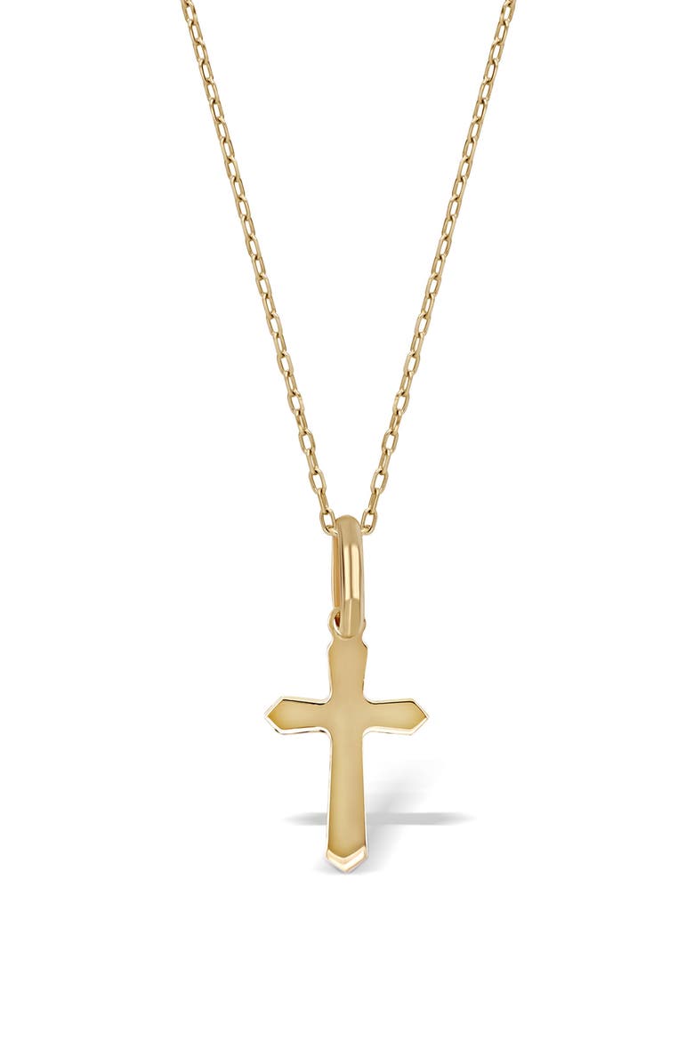 14K Gold Cross Pendant Necklace, Alternate, color, YELLOW