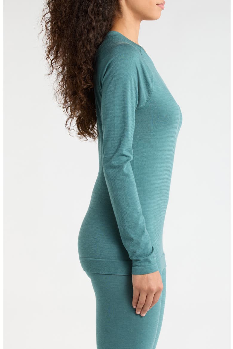 All Season Merino Wool Blend Base Layer Crew Top, Alternate, color, DUSTY TEAL