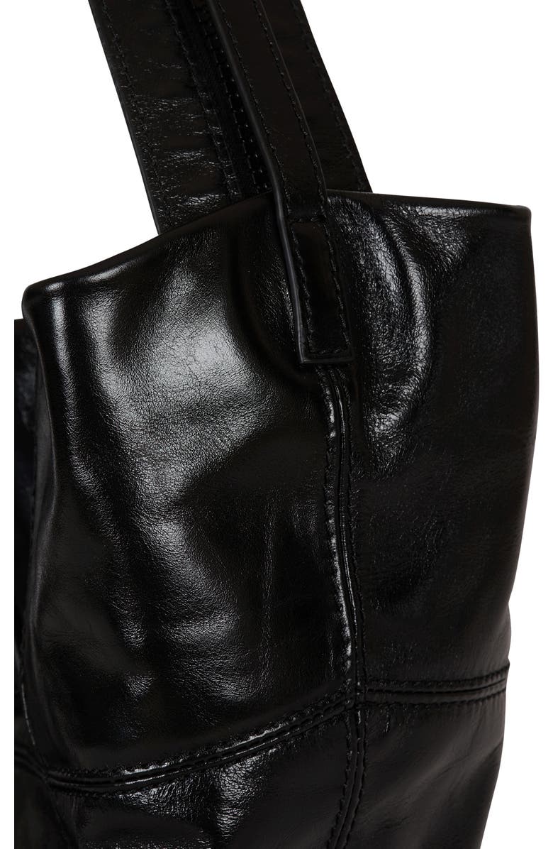 Balmain Track Shiny Leather Tote Bag, Alternate, color,