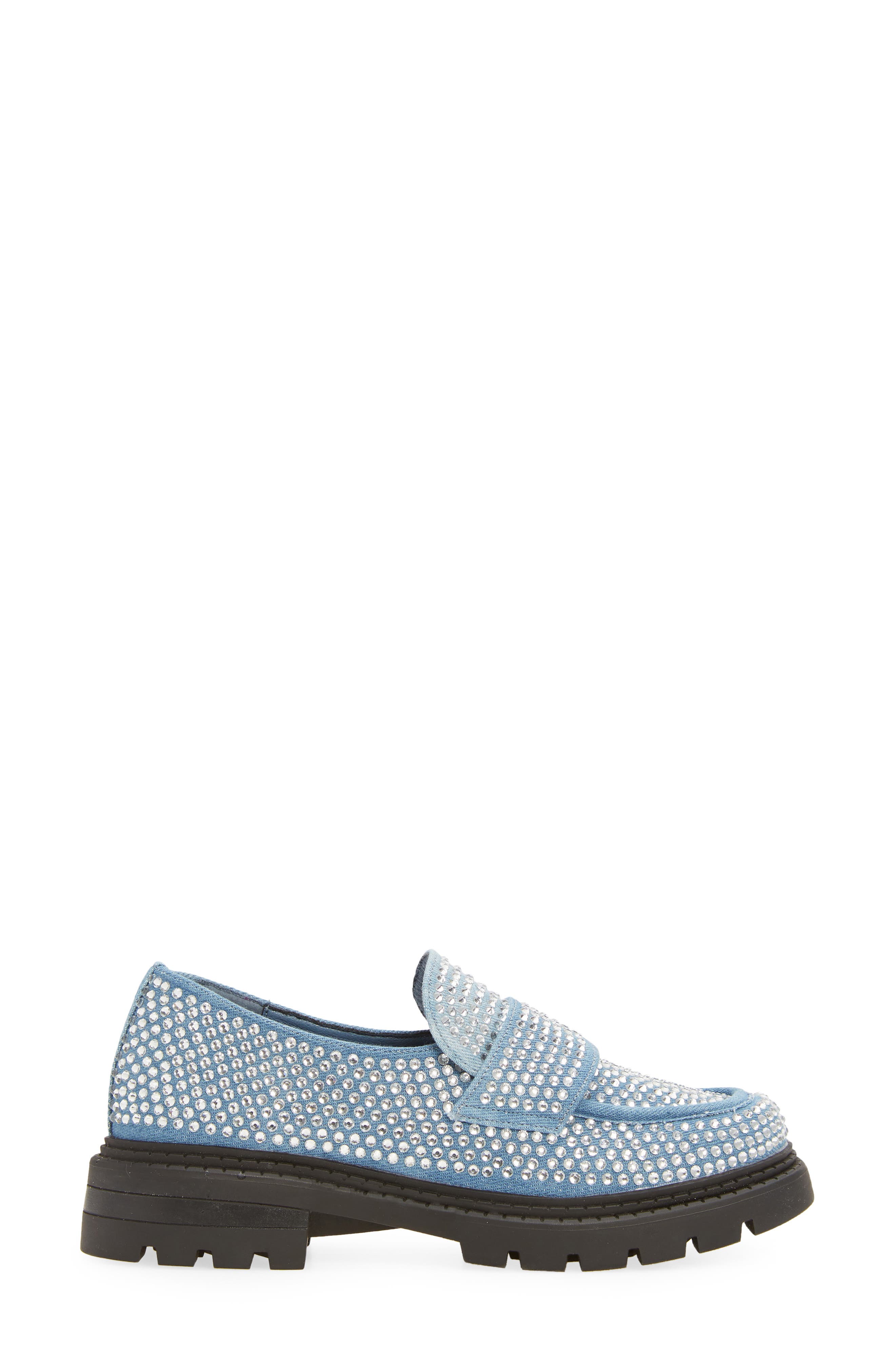 AZALEA WANG Thumper Denim Loafer, Alternate, color, 