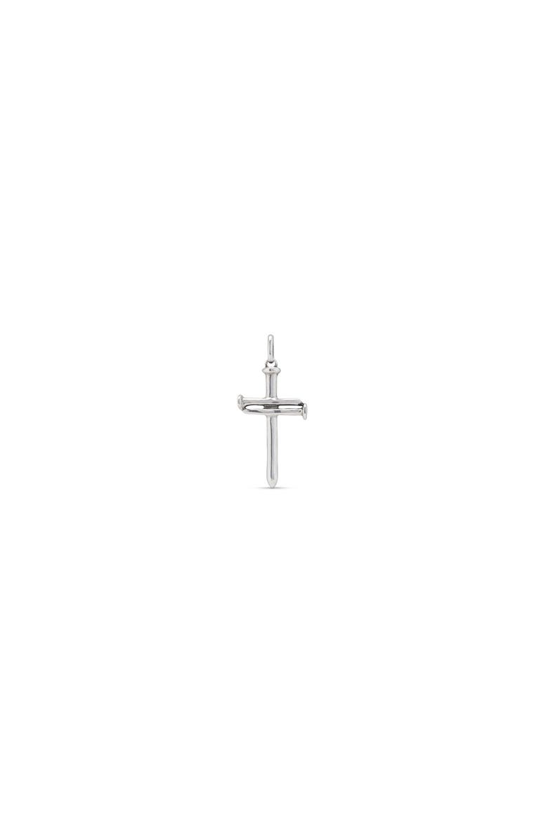 Sterling Silver-Plated Large Sized Cross Charm, Main, color, Silver