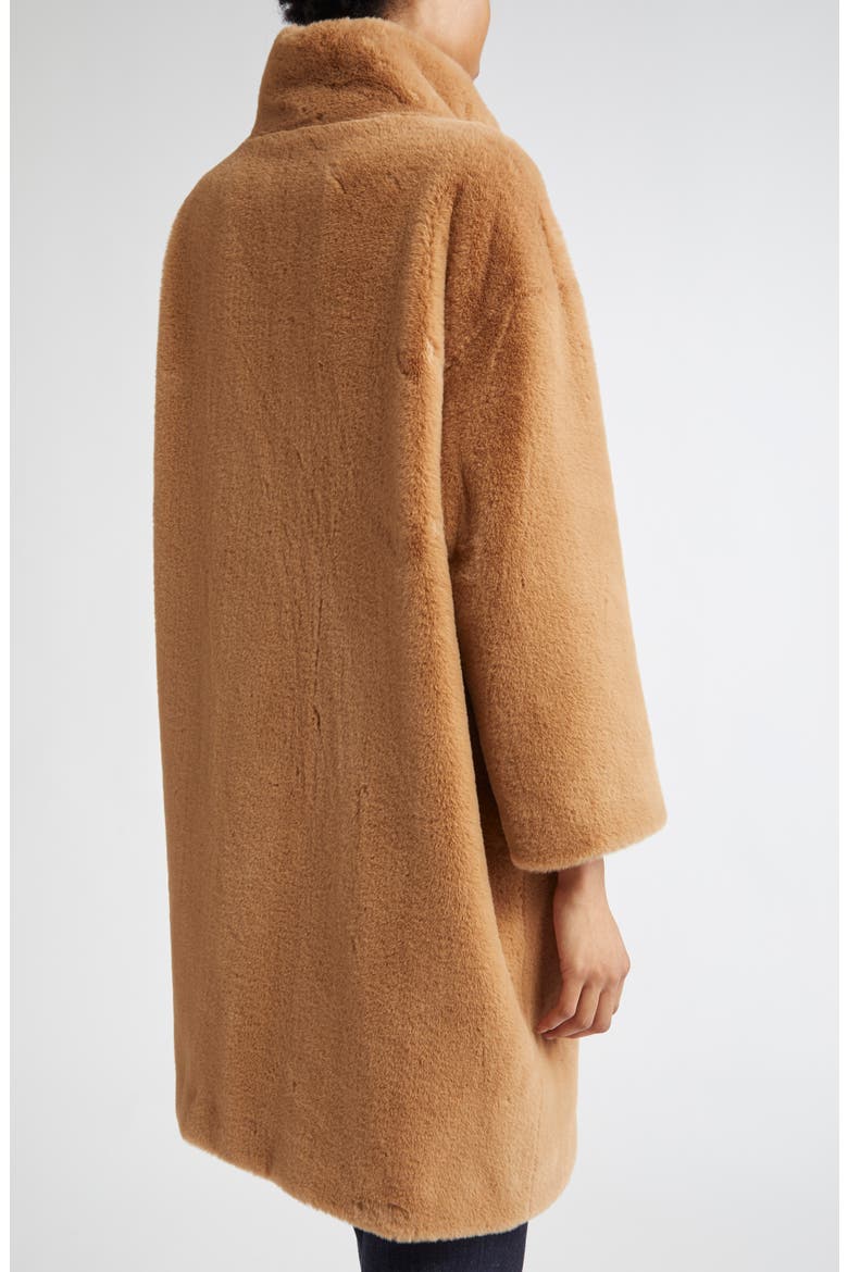 Dropped Shoulder Faux Fur Coat, Alternate, color, WHITE/CAMEL