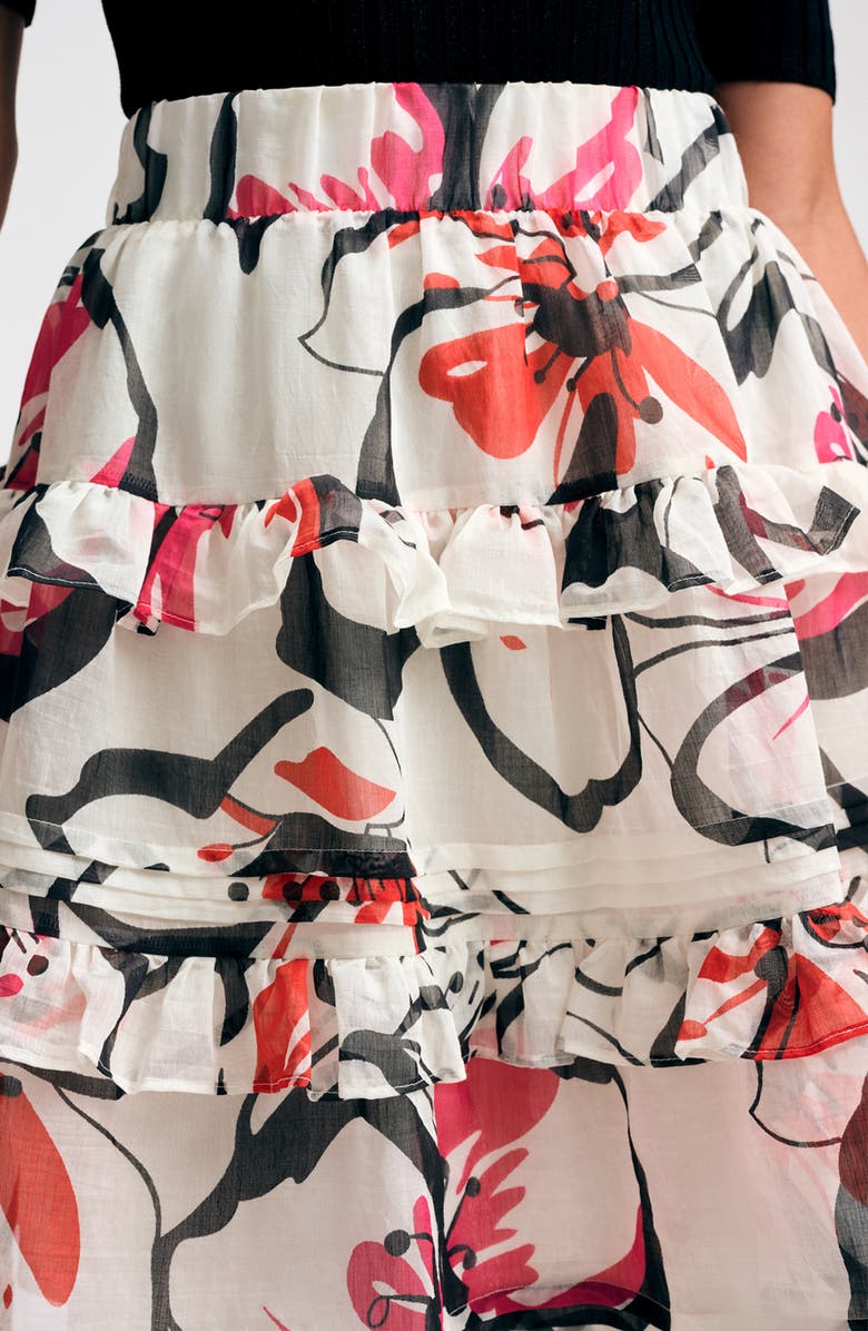 Isaac Mizrahi New York Tiered Ruffle Skirt, Alternate, color, Splashy Floral