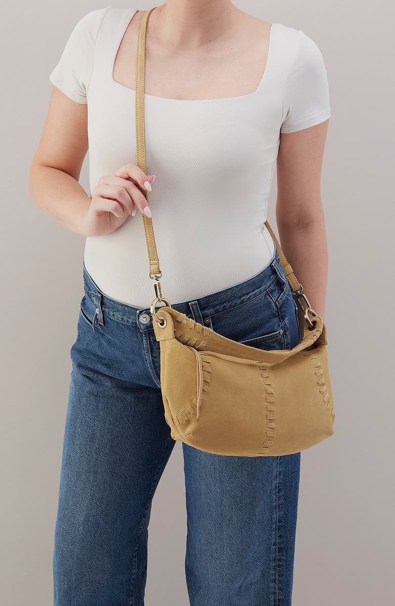 HOBO Mini Opal Leather Shoulder Bag, Alternate, color, Twilight Fern