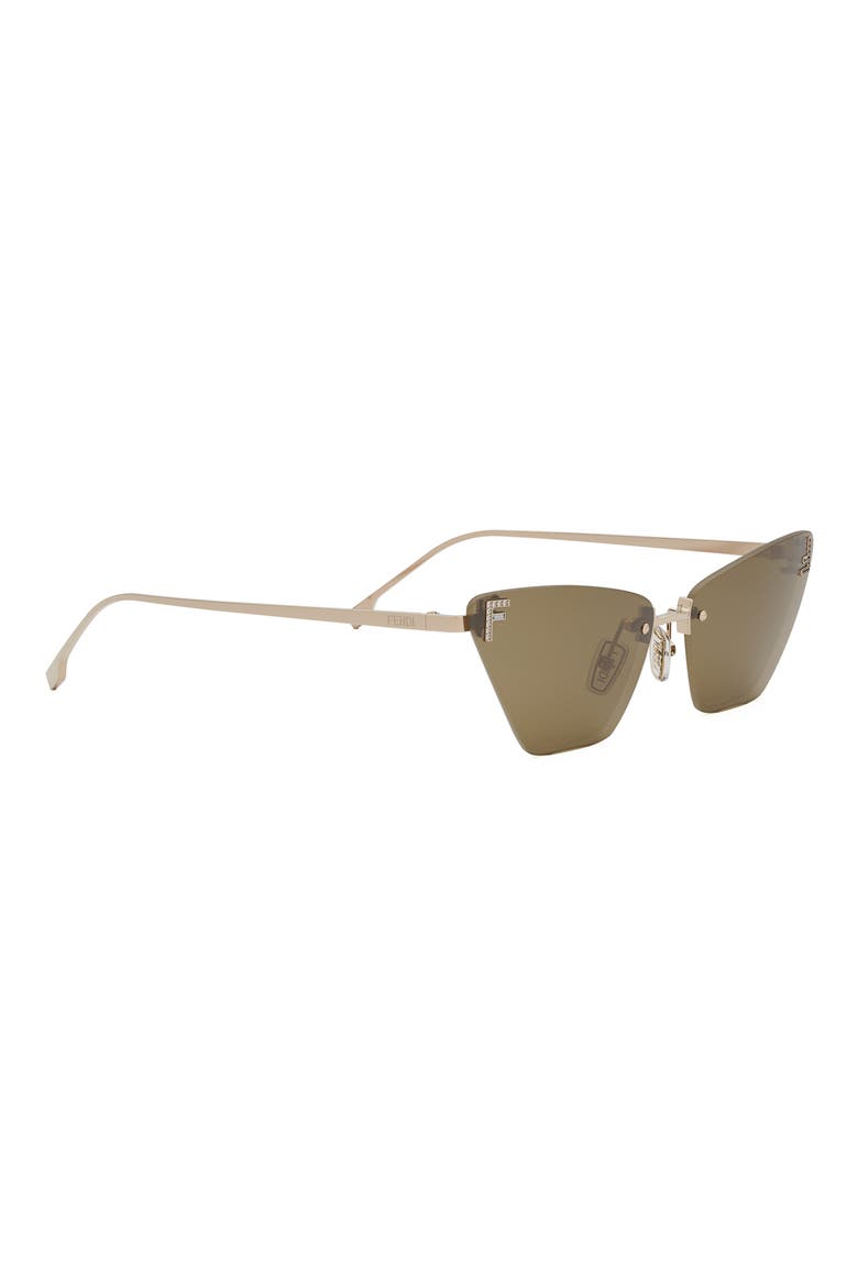 First Crystal 57mm Cat Eye Sunglasses, Alternate, color, SRGLD/BRN