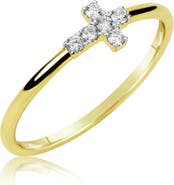 Meira T 14k Gold Diamond Cross Ring