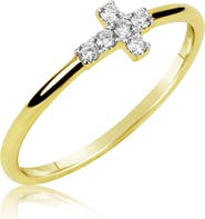 Meira T 14k Gold Diamond Cross Ring