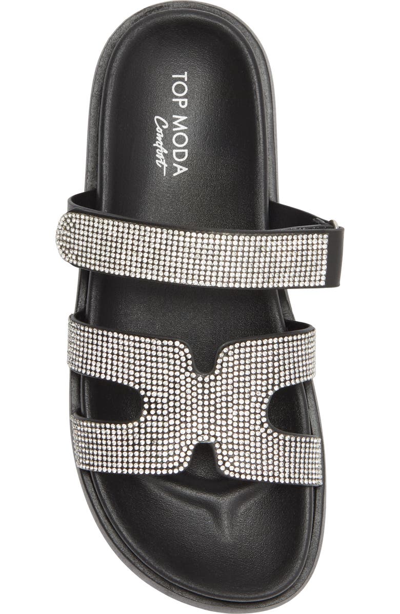 TOP MODA Kemper Rhinestone Embellished Slide Sandal, Alternate, color, Black