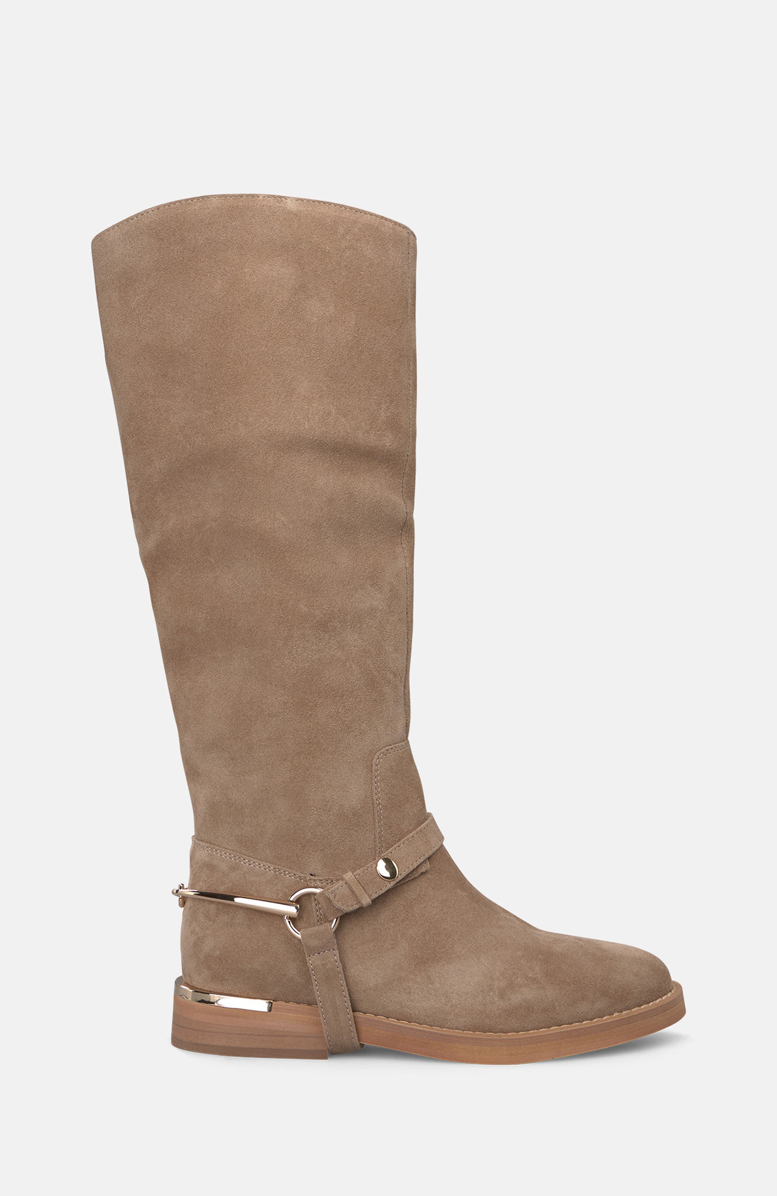 Flat Boot with Metallic Details, Alternate, color, Vison