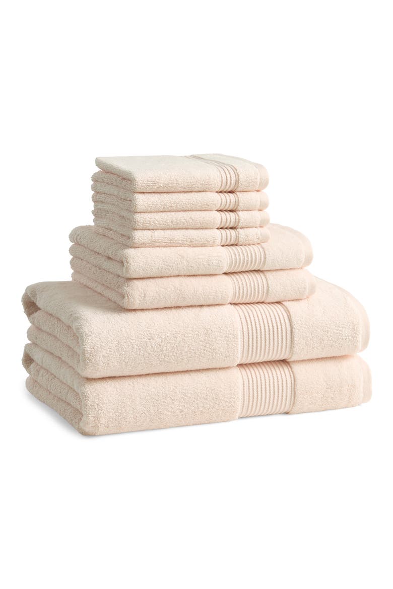 8-Piece Bath Towel Set, Main, color, BLUSH